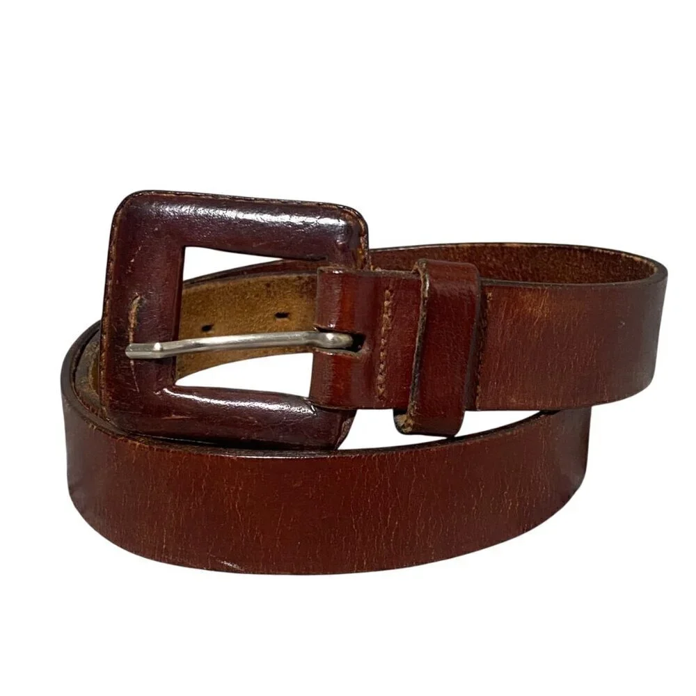 Vintage Brown Leather Belt
